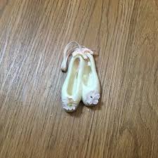 White Ballerina Dance Slippers With Pink Ribbons Christmas ...