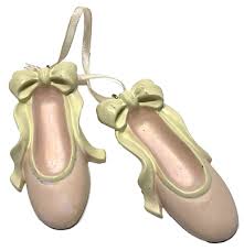 Vintage Pink Ballet Ballerina Slippers Ornament with Cream ...