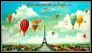 Ballooning Over Paris Vintage Travel Poster Canvas Print ...