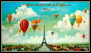 Ballooning Over Paris Vintage Travel Poster Fridge ...