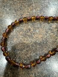 Sterling Clasp Amber Colored Bead Necklace 19β(c) | eBay