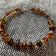 Vintage Amber Glass Bead And Stone Bracelet Large 9” | eBay