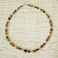 Mexican Hand Strung Natural Amber Beaded Necklace - Fresh ...