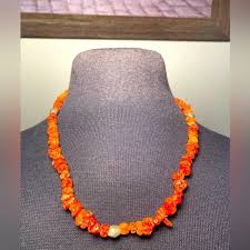 Jewelry | Vtg Genuine Women Red Coral Necklace Beads Necklace Mediterranean Salmon Color | Poshmark