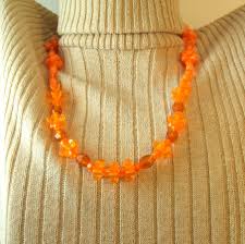 Orange Beaded Necklace Flowers Vintage Plastic Adult or Child Jewelry Orange Color Necklace Vintage J N 003 - Etsy Canada