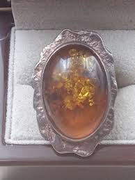 Artisan Sterling Silver Ring w. Amber Cabochon Setting: Size ...