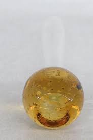 Mid Century Glass Amber and Clear Controlled Bubble Bud Vase ...