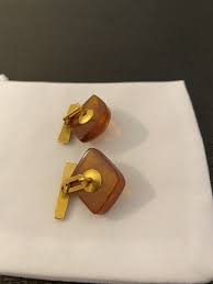 Vintage 70s Old Soviet Russia USSR Baltic Amber Cufflinks | eBay