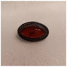 Vintage Oval Baltic Amber Pin Brooch Sterling Silver. For ...