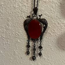 Jewelry | Vnt Carnelian Artdeco Silver Necklace | Poshmark