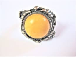 Antiker Ring Silber 925 mit Honigbernstein, 5,33 g | eBay