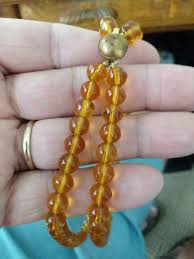 Antique Czech Czechoslovakian 8MM Glass Necklace Double Strand Gold Amber 14 " | eBay