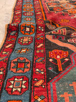 3'1 x 13'10 Antique Persian Runner #681 / 3x14 Vintage Runner