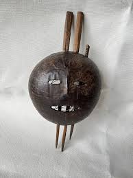 Antique Coconut Mask, Philippines. Labuyo Snare, 3 Snare ...