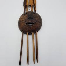 Vintage Wooden Tribal African Mask Chicken Trap Snare ...