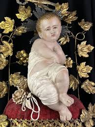 Bambinello Gesu' Bambino stile napoletano scultura occhi di ...