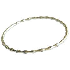 Similar Items to Vintage 1980s Bamboo Design Bangle Bracelet in Sterling Silver