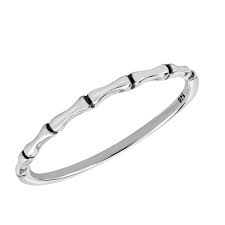 Cool Skinny Bone or Bamboo Link Band Sterling Silver Ring-8 - Walmart.com