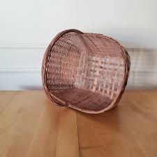 Antique Handled Wicker Basket: 14" X 21" Handmade Garden ...