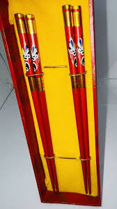 NEW ~ Without Lid Set of 4 Wood Chopsticks With Japanese Face | eBay