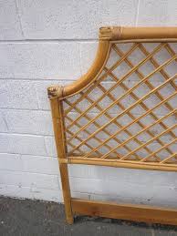 Headboard Vintage Rattan Peacock Sunshine Bed Beachy Woven Wicker Chinoiserie Boho Chic Bohemian Eclectic Faux Bamboo Bedroom Furniture King