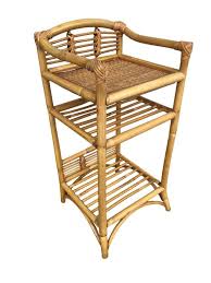 Restored Rattan and Wicker Three-Tier Book/Magazine Holder at 1stDibs | rattan book holder, wicker snail shelf, wicker snail magazine holder
