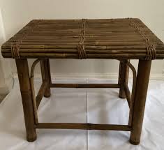 Vintage Bamboo Plant Stand Riser Footstool Boho Hippy 13” H ...