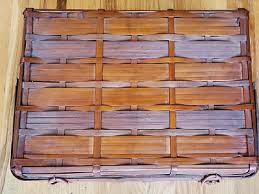 Vintage Woven Wood Picnic Basket | eBay