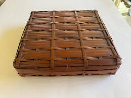 Vintage Bamboo Storage Box - Etsy