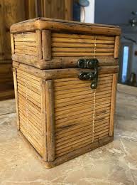 Wood bamboo malaysian metal latch box keepsake stash storage ...