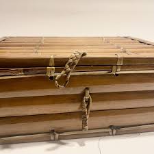 Vintage Bamboo Lidded Box: Rustic Woven Asian Decor - Etsy