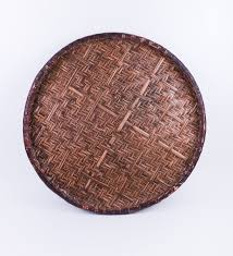 Giant Woven Bamboo Tray: Vintage Asian Wall Decor Basket ...
