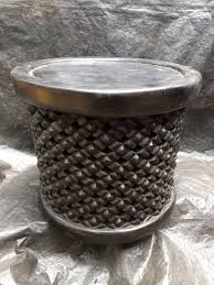 Baule Tribe DRC Stool Chair 1piece Multicolor Dark Hardwood ...