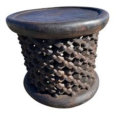 African Cameroon Handcrafted Black Coffee Table | Chairish