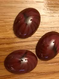 Two Gorgeous Czech Preciosa Lampwork Glass Swirled Maroon Cabochons - 25 X 18 Mm - Etsy Ireland