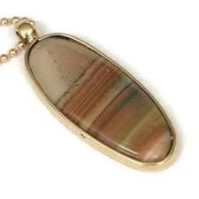 Uruguay Saturn Chalcedony Pendant Necklace, 14K Gold Oval Cabochon Gemstone Necklace Artisan Handmade by Sheri Beryl - Etsy