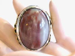 Vintage Agate Ring, Sterling Silver Ring, Vintage Ring ...