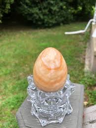 Banded Calcite Egg: Caramel Crystal Carving, Healing Stone ...