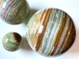 Banded Green Onyx Sphere - Angelic Roots