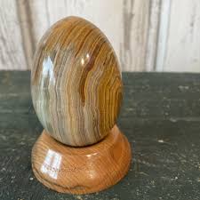 Vintage Onyx Marbled 3x2" Paperweight Polished Egg-Shaped ...
