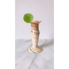 Vintage Carved Floral Banded Agate Bud Vase | Chairish