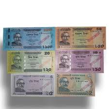 BANGLADESH Specimen Banknotes Set 2,5,10,20,50,100 Taka UNC ...