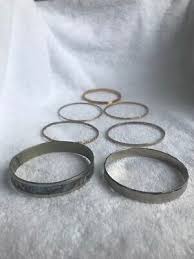 Vintage LOT 7 pieces BANGLE Bracelets gold silver tone mother of pearl 3 inch | eBay