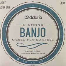 D'Addario EJ60 Nickel Plated Steel Light Gauge Banjo Strings ...