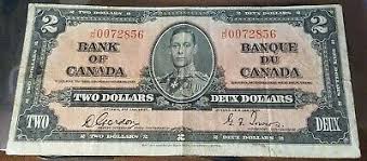 Canada $2 Bank Note 2 Deux Dollars 1937 broken ladder miss cut low serial number | eBay
