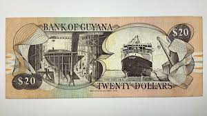 1966-1989 Bank of Guyana 20 Dollars Twenty Dollar ...