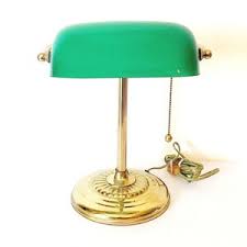Vintage 1970s 1980s Green Glass and Brass Bankers Desk Lamp - Etsy