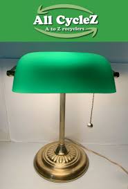 Vintage Desk Lamp-Green Glass Shade in Good Condition! | eBay