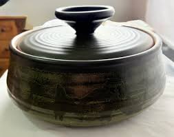 VINTAGE JAPANESE STONEWARE CASSEROLE BAKING DISH STEW POT W ...