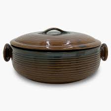 Bram Round Covered Casserole, 6.5 qt. - Ribbed Assalie Brown ...